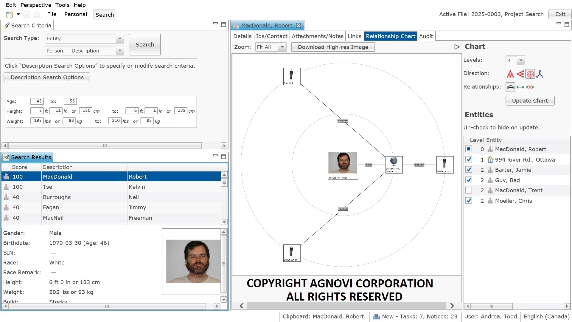 Investigative Software Interface